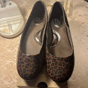 Patent Leather Leopard Print Flats